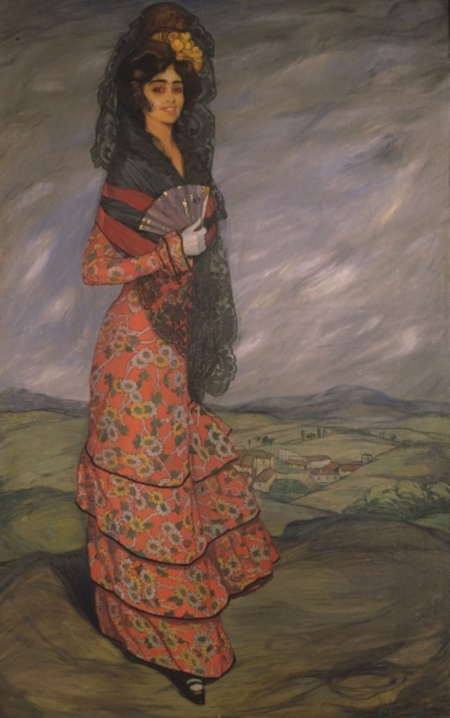 Detail of Lola la Gitana by Ignacio Zuloaga y Zabaleta