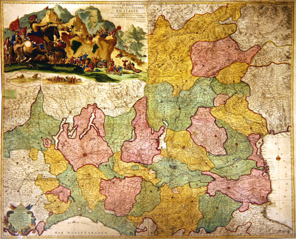 Detail of The Theatre of War in Italy, 1720 by Pierre Mortier