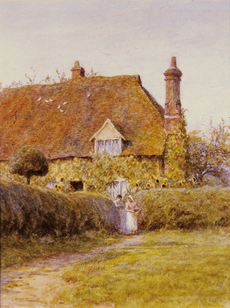 Detail of Sunflower Cottage by Helen Allingham