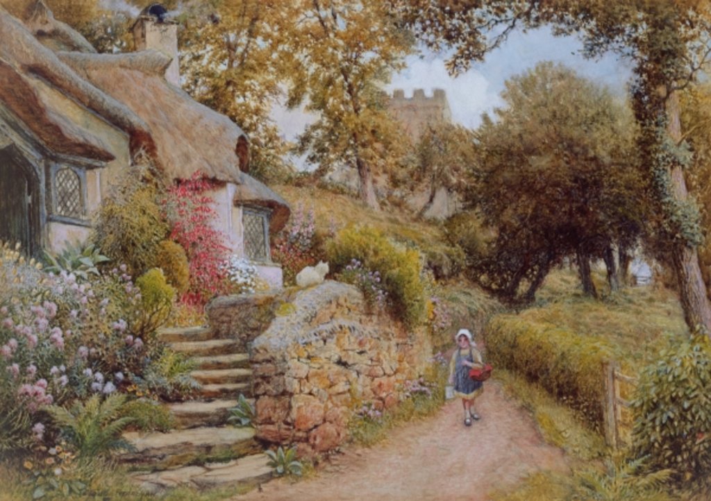 Detail of A Country Lane by Arthur Claude Strachan