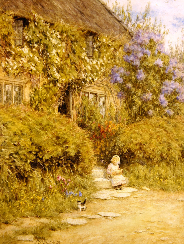 Detail of A cottage near Crewkerne by Helen Allingham