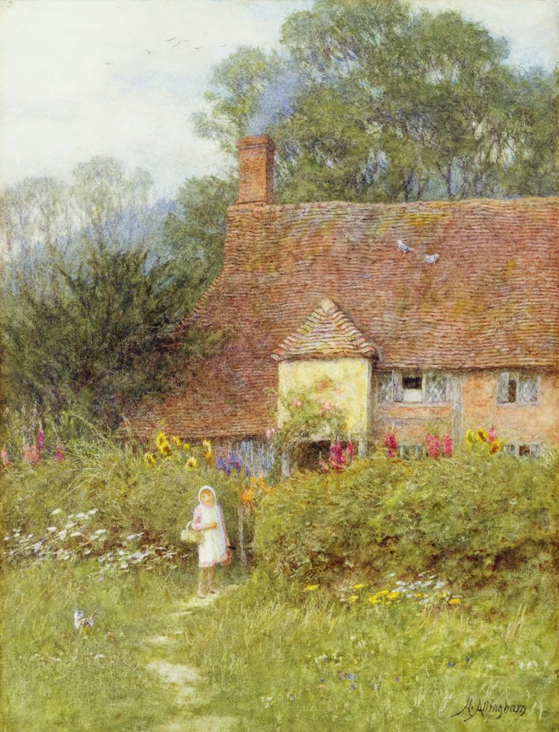 Detail of By the Cottage Gate by Helen Allingham