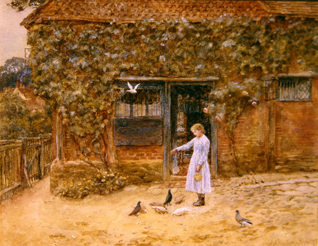Detail of A cottage at Shere, c.1875 by Helen Allingham