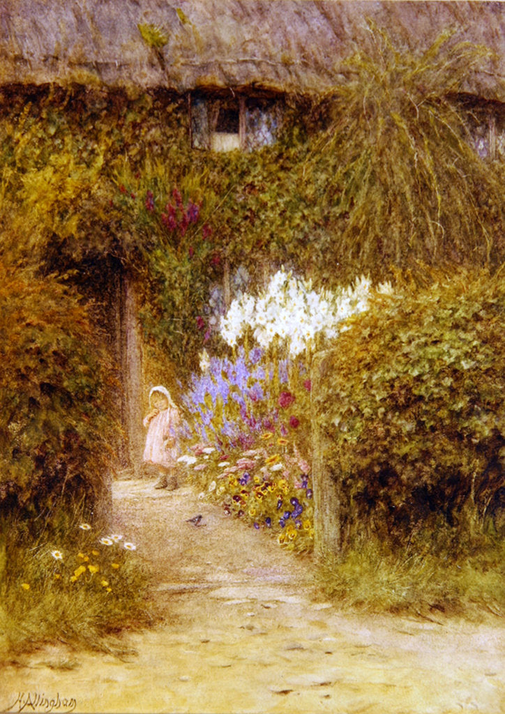 Detail of A cottage at Redlynch by Helen Allingham