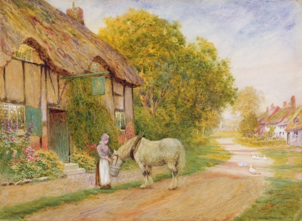 Detail of Outside the Village Inn by Arthur Claude Strachan