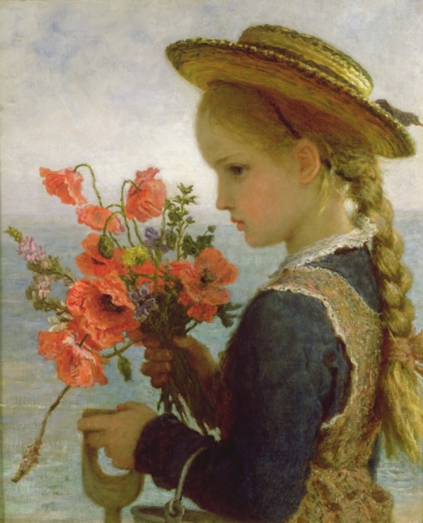 Detail of Poppy Girl by Karl Wilhelm Friedrich Bauerle