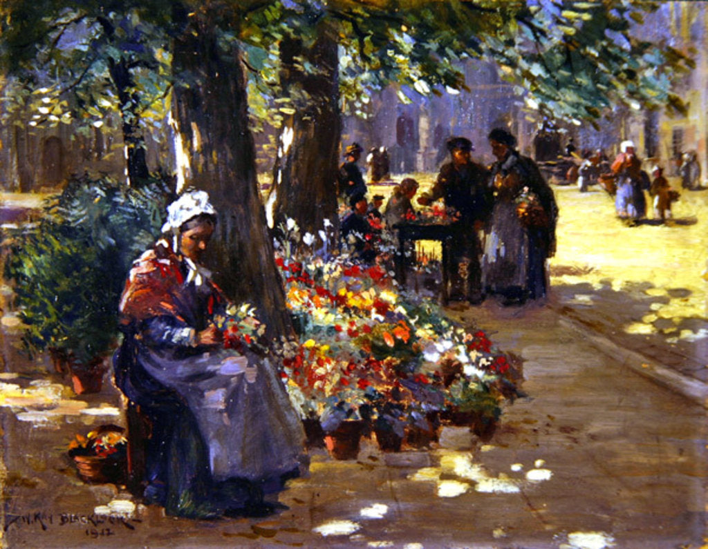 Detail of The Flower Seller, 1912 by William Kay Blacklock