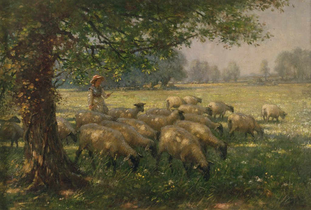 Detail of The Shepherdess by William Kay Blacklock