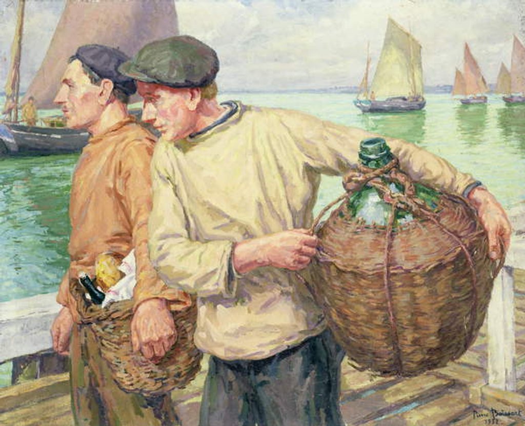Detail of Breton fishermen, 1932 by Pierre Boissart