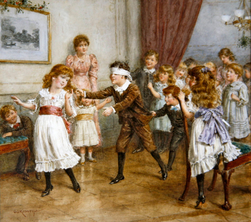 Detail of Blind Man's Buff by George Goodwin Kilburne