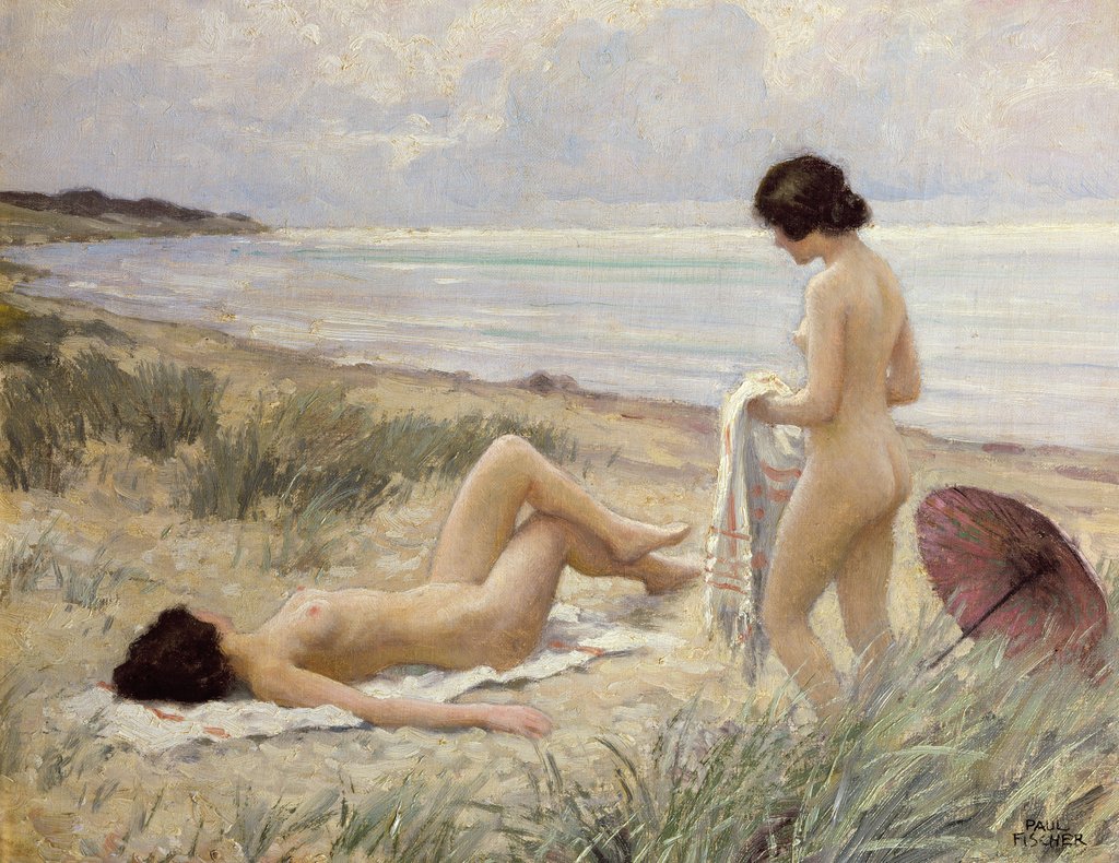 Detail of Summer on the Beach, early 20th century by Paul Fischer