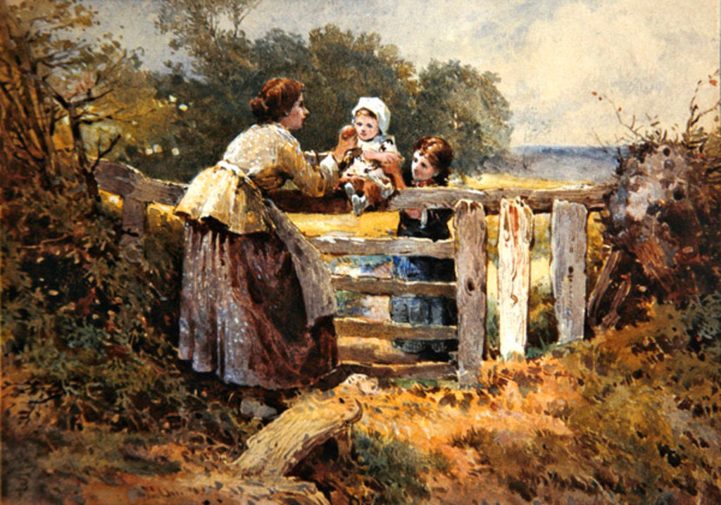 Detail of The Stile by Myles Birket Foster