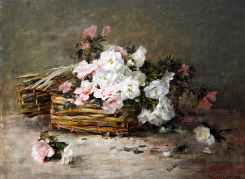 Detail of A Basket of Flowers by Margaret von Frankenberg