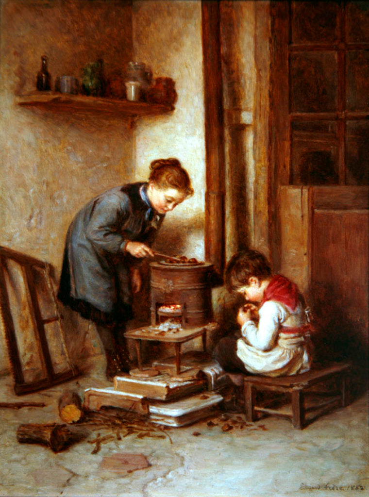 Detail of Roasting Chestnuts, 1882 by Pierre Edouard Frere