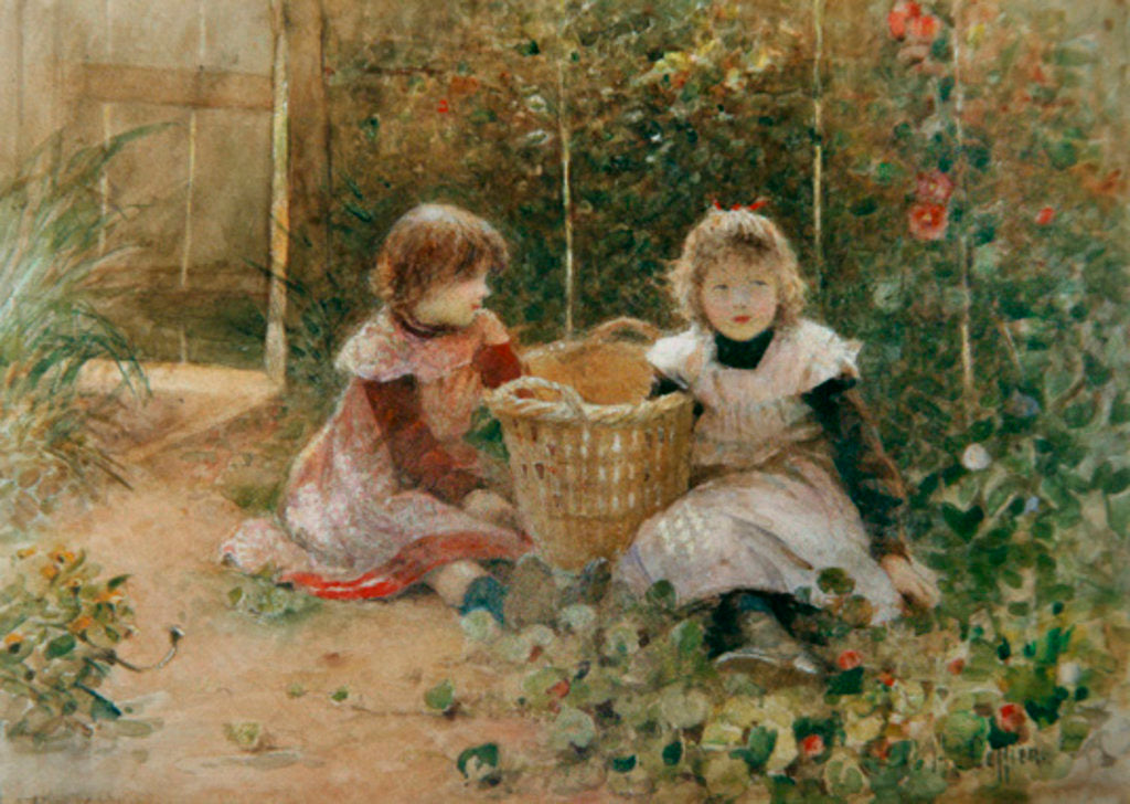 Detail of The Strawberry Patch by Hector Caffieri