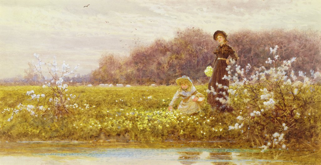Detail of Picking Primroses, 1896 by Thomas James Lloyd