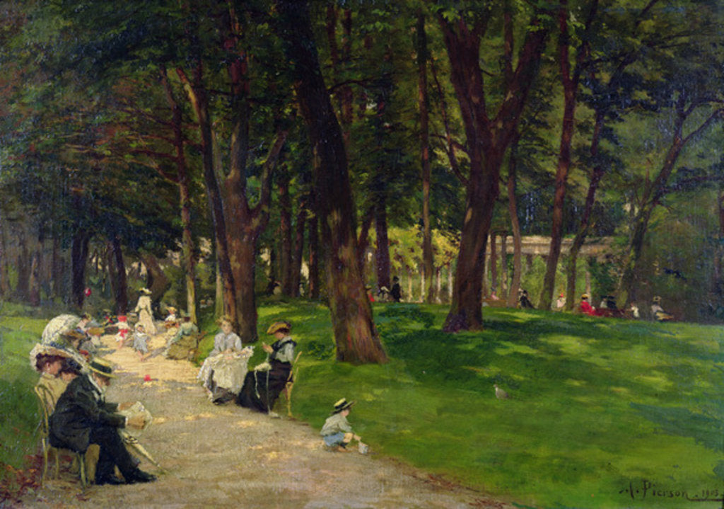 Detail of In The Park, 1903 by Albert Leopold Pierson