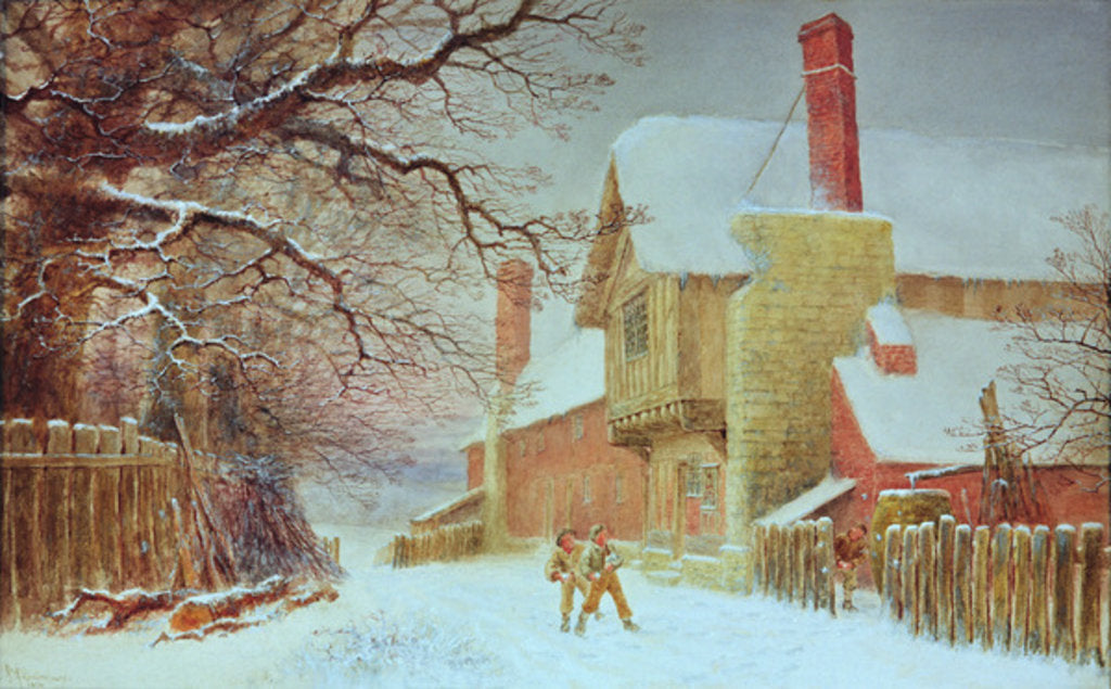 Detail of Snowballing at Tiddlington by William W. Quatremain