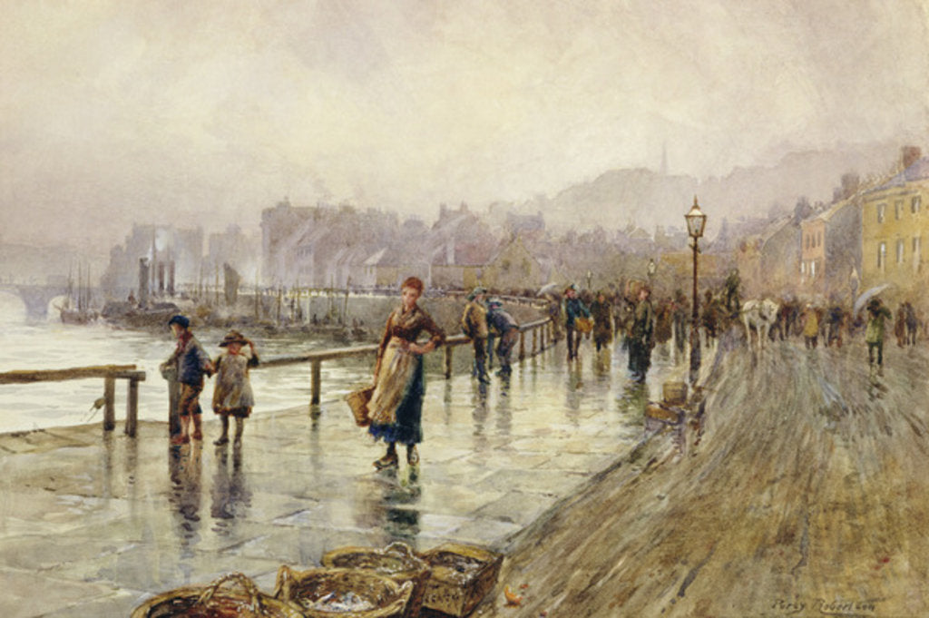 Detail of A Wet Day in Whitby by Percy Robertson