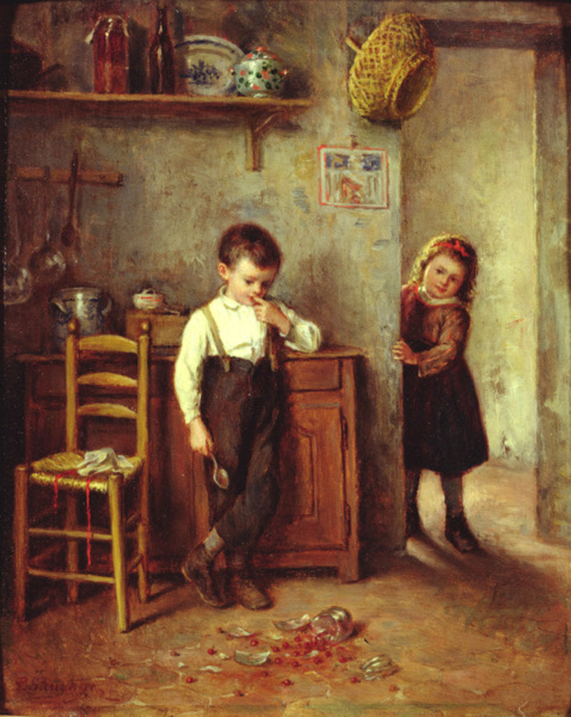 Detail of The Broken Jar by Philippe Francois Sauvage