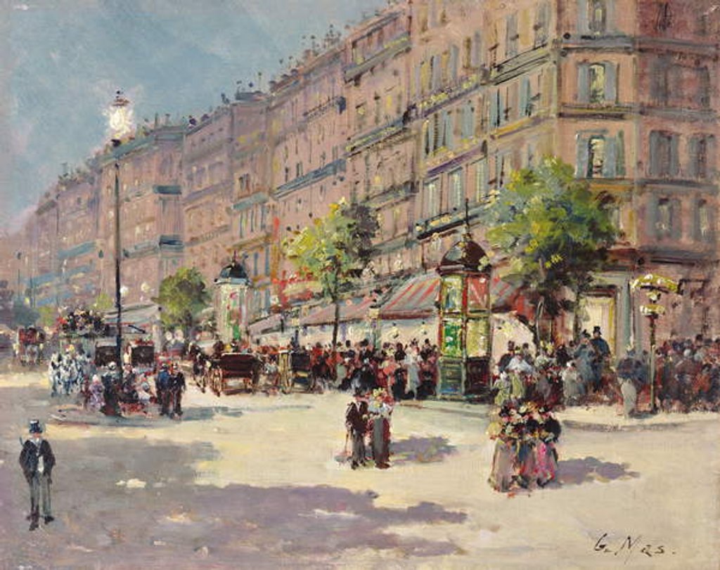 Detail of Paris Street Scene by Gustave Mascart