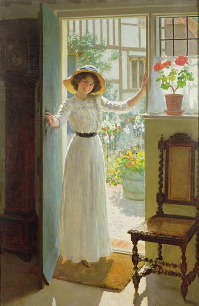 Detail of By the Cottage Door by William Henry Margetson