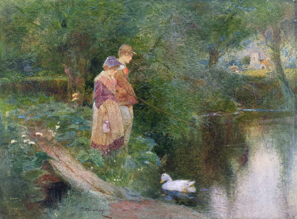 Detail of The Young Anglers by Thomas Mackay
