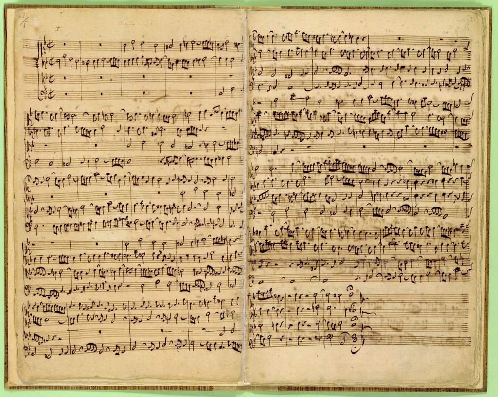 Detail of Pages from Score of the 'St. Matthew Passion', 1727 by Johann Sebastian Bach