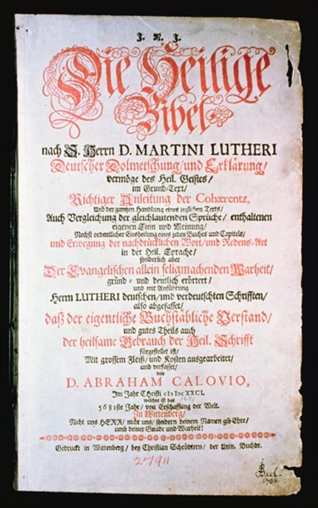 Detail of The Holy Bible, Vol. I., 1681 by German School