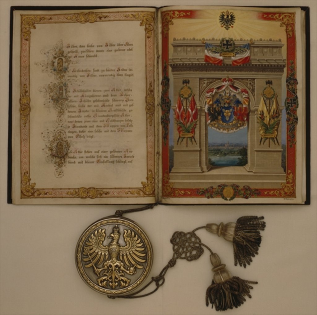 Detail of Prince's Diploma investing Otto von Bismarck, dated 21st March, 1871 by German School