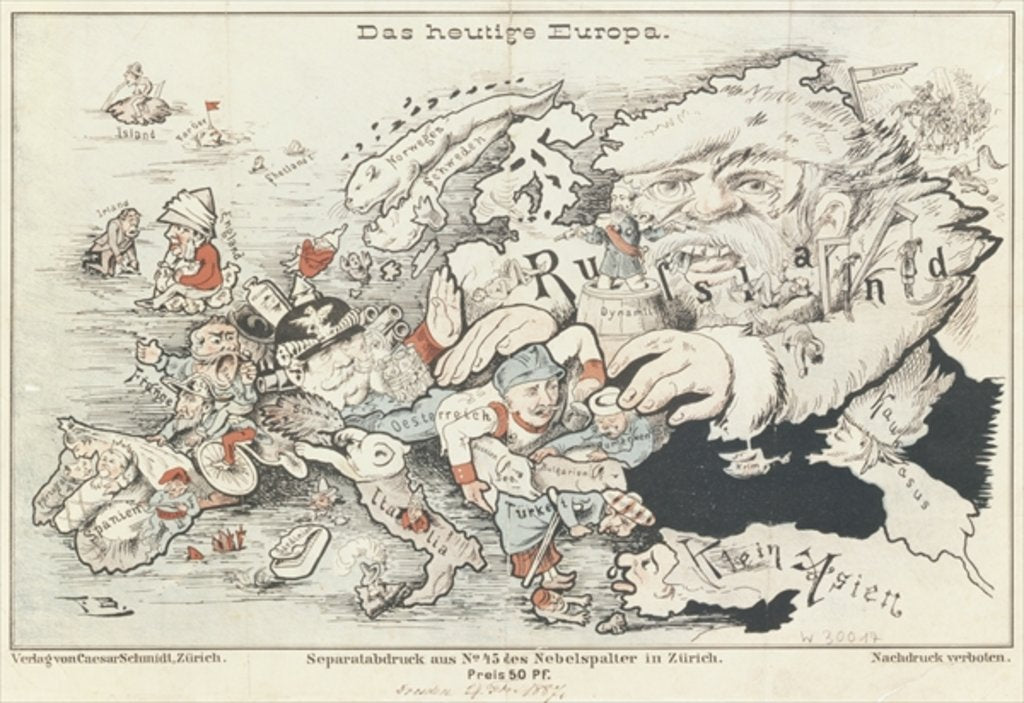 Detail of Today's Europe, 1887 by German School