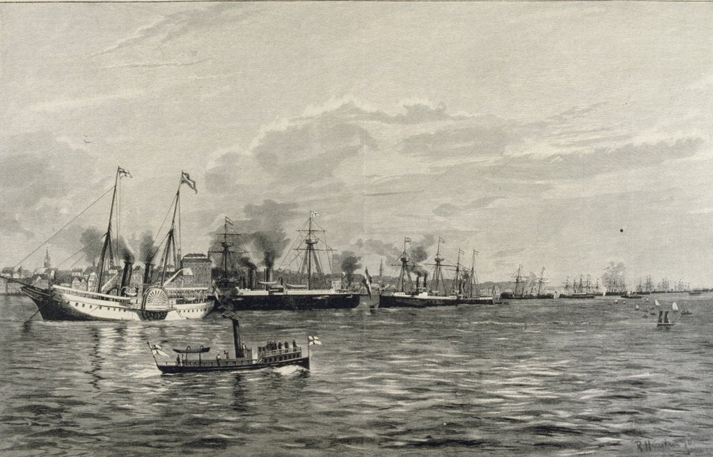 Detail of The Naval Review in Kiel on the 3rd September 1890 by Richard Huenten