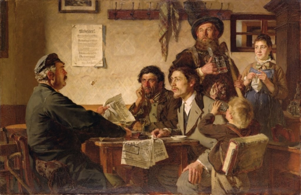 Detail of Tavern Scene, 1877 by Ernest Henseler