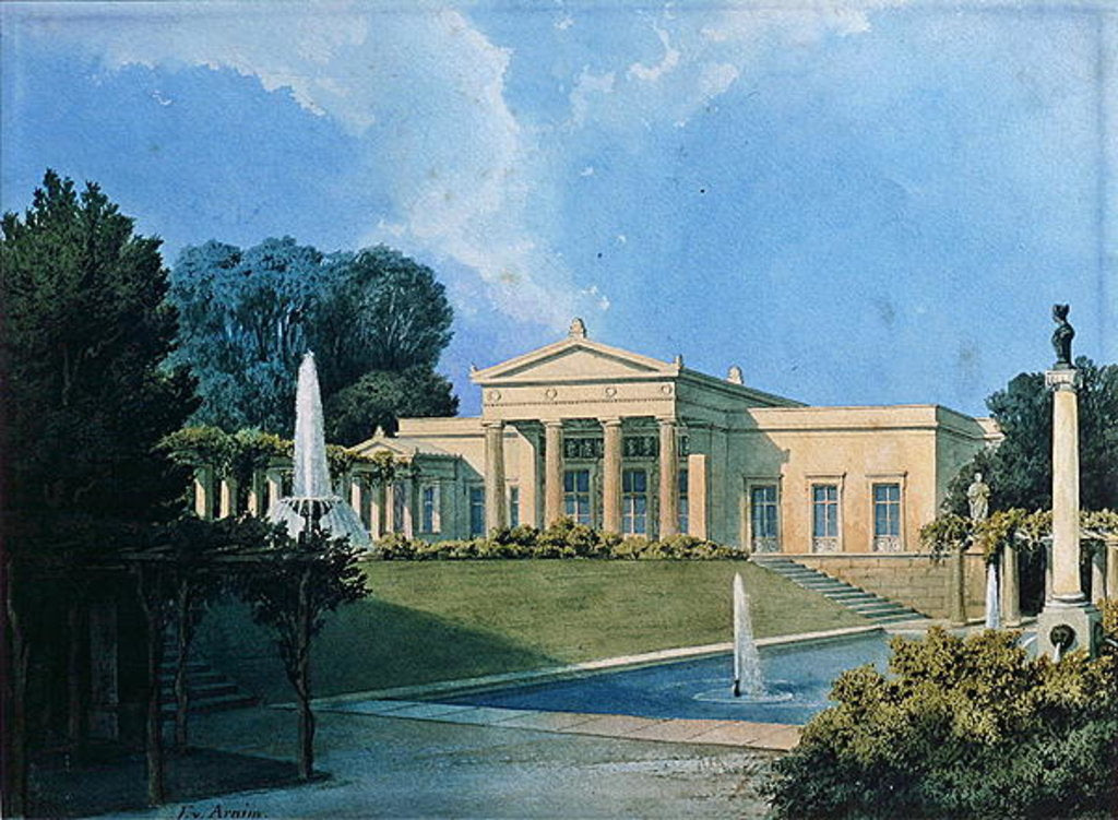Detail of View of Charlottenhof from the garden, 1855 by Ferdinand von Arnim