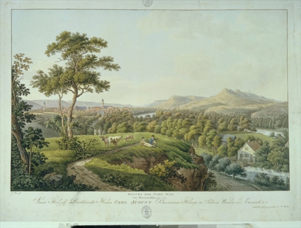 Detail of View of Jena from Rasenhuehlberg, c.1810 by Joseph Roux