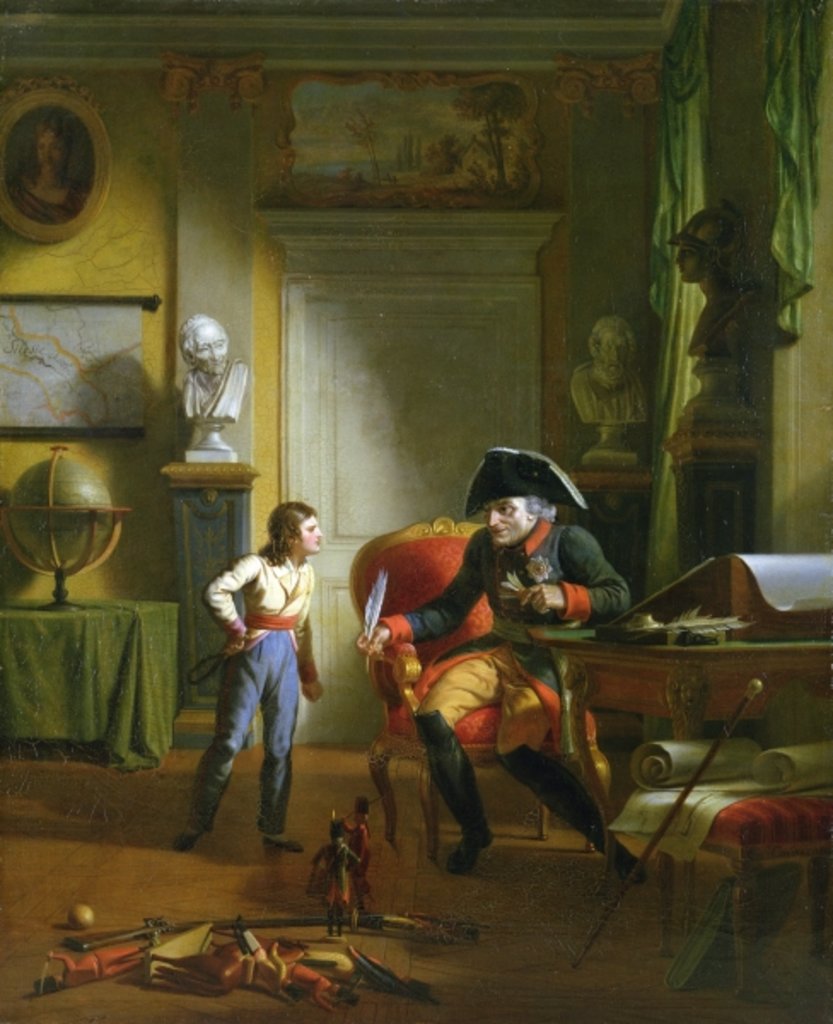 Detail of Frederick II the Great with his grandnephew Frederick Wiliam III, 1814 by German School