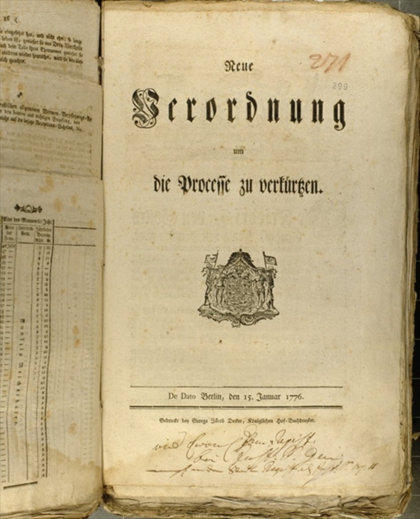 Detail of Legal Procedure of 1776 by German School