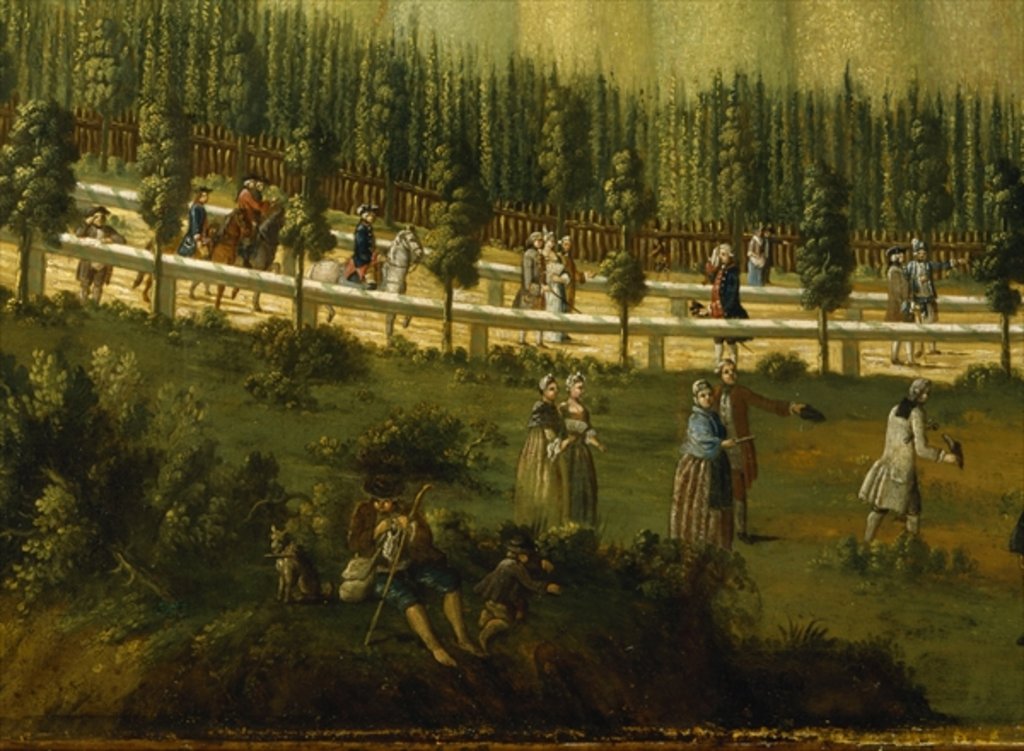 Detail of Frederick the Great on horseback in the Maulbeerallee, near Sanssouci, 1770 by German School