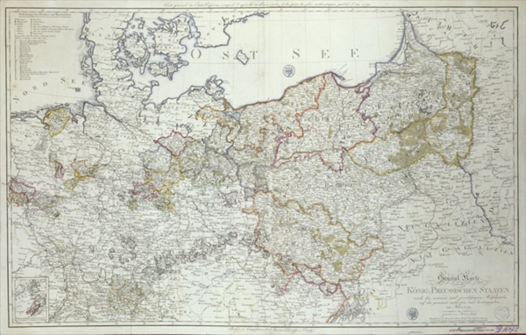 Detail of Map of the Prussian States in 1799 by School German