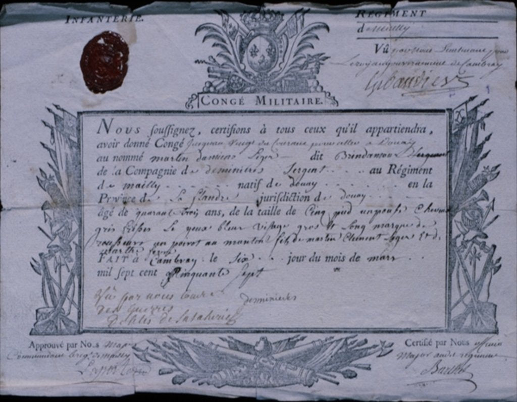 Detail of Permit for the Battle of Rossbach, 1757 by German School