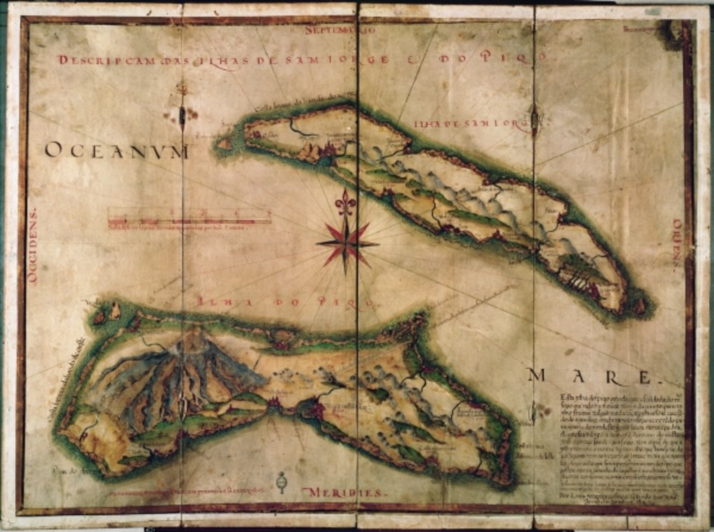 Detail of Geographic Map of the Azores, 1587 by Portuguese School