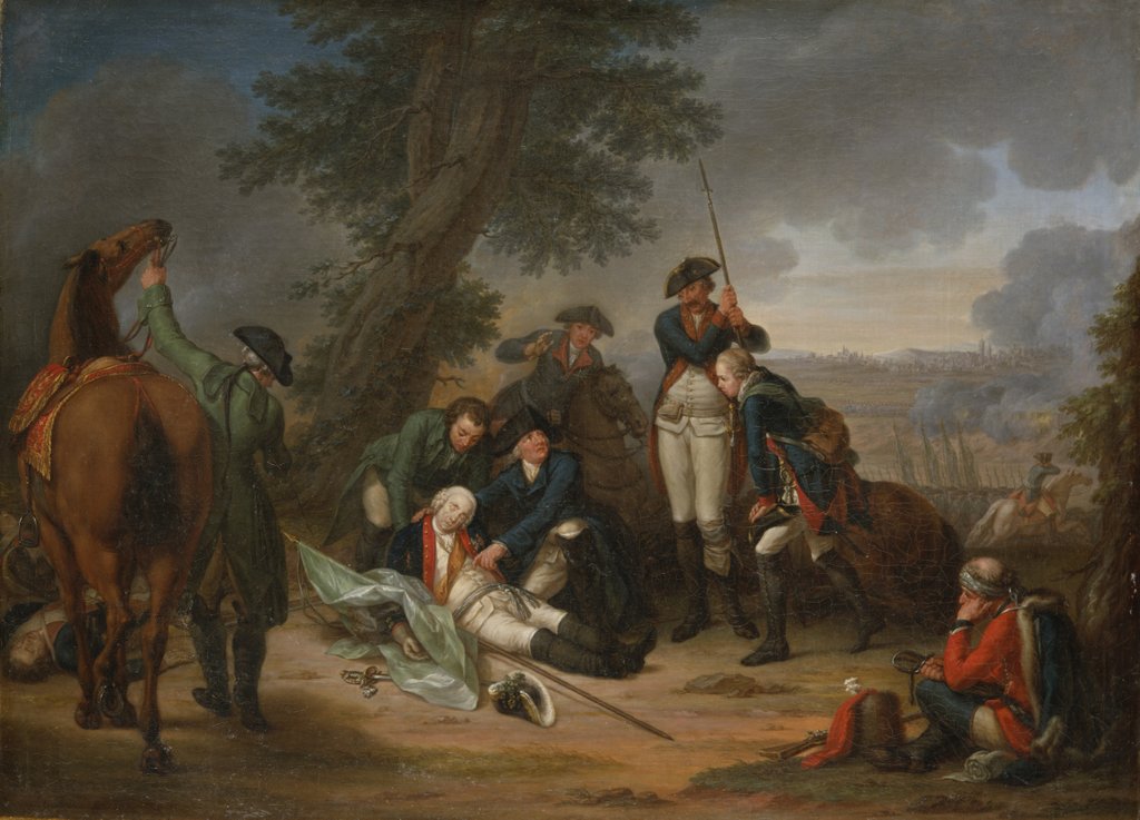 Detail of The Death of Field Marshal Schwerin at the Battle of Prague by Johann Christoph Frisch