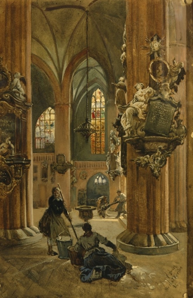 Detail of Interior of the Church of St. Nicholas, Berlin, 1886 by Julius the Younger Jacob
