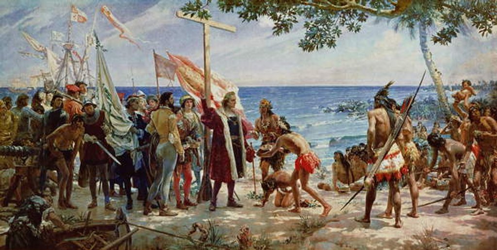Detail of The Disembarkation of Christopher Colombus on the Island of Guanahani in 1492, c.1890 by Jose Garnelo y Alda