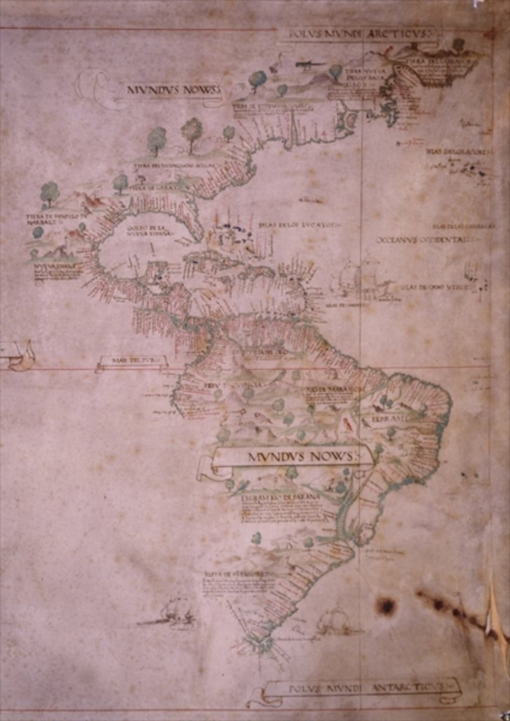 Detail of Map of the New World, c.1532 by Anonymous