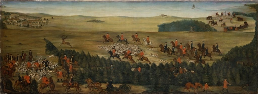 Detail of Stag-hunting with Frederick William I of Prussia by German School