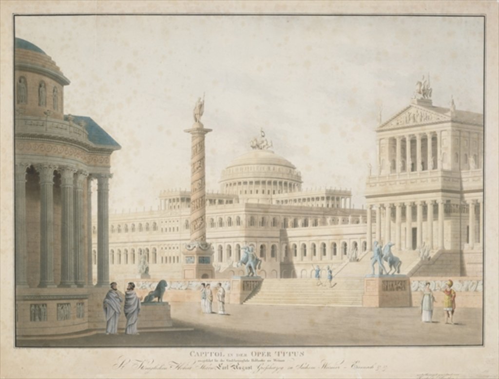 Detail of Capitol, set for 'La clemeza di Tito' designed by Beuther, 1815 by German School