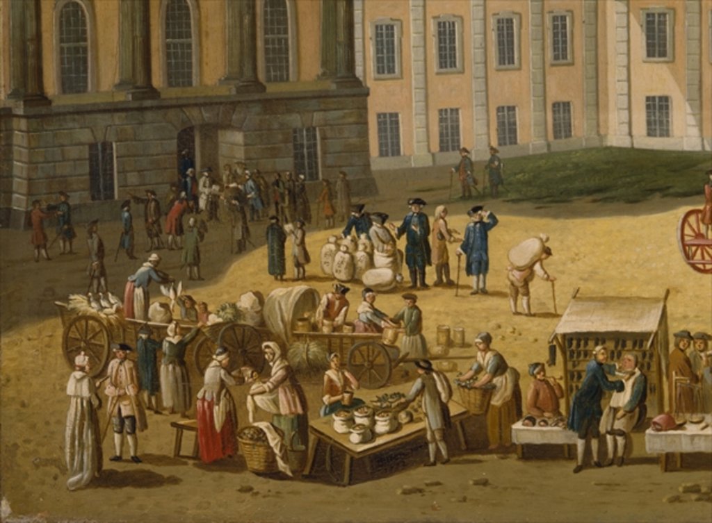 Detail of Market in the Alter Markt, Potsdam, 1772 by Carl Christian Baron