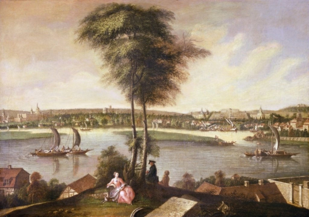 Detail of View of the Sanssouci park from Brauhausberg, 1772 by Johann Friedrich Meyer