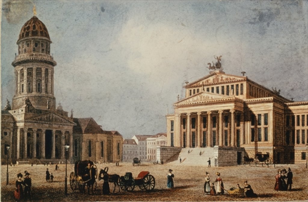 Detail of The Royal Theatre and the New Church, 1833 by German School